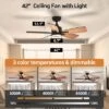 TALOYA 42 Inch Ceiling Fans With Lights,Ultra Quite Ceiling Fan With Light And Remote Control,Reversible, Dimmable,Modern Ceiling Fan For Home Black -Interior furniture GUEST 4d783ad9 124b 48b1 8a40 49ec959748f3