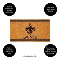 Evergreen New Orleans Saints Logo Turf Mat, Brown- 28 X 16 Inches Indoor Outdoor Doormat -Interior furniture GUEST 4e5f9c32 43f1 4dac a55f 92079e070899