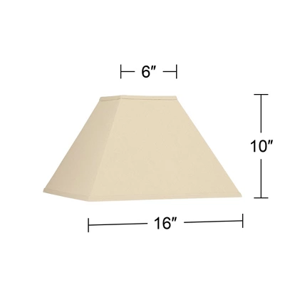 Springcrest Set Of 2 Square Lamp Shades Neutral Beige Medium 6" Top X 16" Bottom X 10" High Spider Replacement Harp Finial Fitting 9 Springcrest Set Of 2 Square Lamp Shades Neutral Beige Medium 6" Top X 16" Bottom X 10" High Spider Replacement Harp Finial Fitting - Image 7