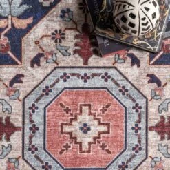 NuLOOM Amber Machine Washable Floral Aztec Area Rug -Interior furniture GUEST 4e90131a 0893 4e64 bef3 c5189201f197