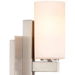 Possini Euro Design Ludlow Modern Wall Light Sconce Brushed Nickel Hardwire 4 1/2" Fixture Frosted Glass Shade For Bedroom Bathroom Vanity Reading -Interior furniture GUEST 4f5cdd0b 3be0 45cf b332 fe43ad790e99