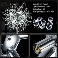 Crystal Floor Lamp For Bedroom, Floor Lamp For Living Room,Standing Lamp,Modern Floor Lamp For Room Decor, 32 Firework Crystal Harnesses Included -Interior furniture GUEST 5118970d 48ec 4567 87d8 d3c4c3611240