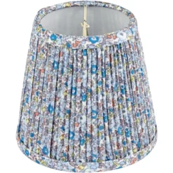 Springcrest 4" Top X 6" Bottom X 5 1/2" High X 5 1/2" Slant Print Lamp Shade Replacement Set Of 4 Small Blue Empire Modern Shirred Pleated Clip On -Interior furniture GUEST 52abe6a3 552f 4673 ad43 7941a50f5d80
