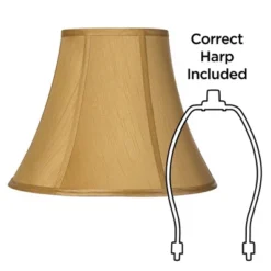 Springcrest Set Of 2 Bell Lamp Shades Coppery Gold Medium 7" Top X 14" Bottom X 10.5" High Spider With Replacement Harp And Finial -Interior furniture GUEST 53a9d9d7 7412 421b af48 ee69f859b933