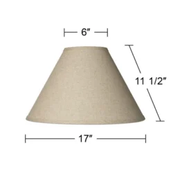 Springcrest 6" Top X 17" Bottom X 11 1/2" High X 11 1/2" Slant Lamp Shade Replacement Large Beige Brown Empire Rustic Fine Burlap Spider Harp Finial -Interior furniture GUEST 53bc12ca dab9 4a8a a855 b419d24ca5e6