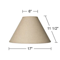 Springcrest Set Of 2 Empire Lamp Shades Fine Burlap Large 6" Top X 17" Bottom X 11.5" High Spider With Harp And Finial Fitting -Interior furniture GUEST 5451d09f da57 491c b393 39502baaf006
