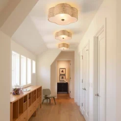 C Cattleya 2-Light Farmhouse Rattan Ceiling Flush Mount With Glass Bottom(E26) -Interior furniture GUEST 553e22c2 e6f5 4f8e 9ba7 c621fdab7a1f