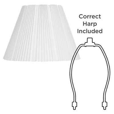 Springcrest Collection Hardback Knife Pleated Empire Lamp Shade White Large 9" Top X 17" Bottom X 12.25" Slant Spider With Harp And Finial Fitting 7 Springcrest Collection Hardback Knife Pleated Empire Lamp Shade White Large 9" Top X 17" Bottom X 12.25" Slant Spider With Harp And Finial Fitting - Image 5