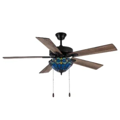 River Of Goods 52" Pipa 5 Blade Remote Controlled Lighted Ceiling Fan Brown: UL Listed, Reversible Motor, LED Lighting -Interior furniture GUEST 55756776 7be9 4dd4 a542 b979b853cb38