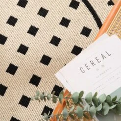 Zarkea® 39" X 39" Round Modern Abstract Mat, Black & White Geometric Pattern, Washable Microfiber Non-Slip Rug For Indoor/Outdoor Use -Interior furniture GUEST 56fcecc8 cefe 41b9 b39f 9b26f5c5affd