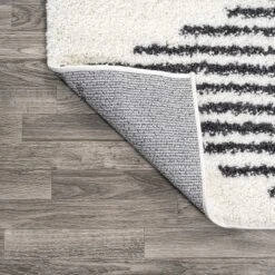 Elm Diamond Stripe Geometric Shag Indoor Area Rug - JONATHAN Y -Interior furniture GUEST 57c00eec 957f 4f7d 9924 494e7bd73406