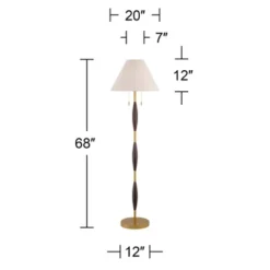 Possini Euro Design Carillo Modern 68" Tall Standing Floor Lamp Pull Chain Espresso Brown Gold Wood Living Room Bedroom House Reading Office -Interior furniture GUEST 5826f35a 027a 4e0c 9fa1 bf92c9d979c6