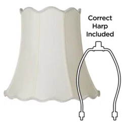 Imperial Shade Creme Medium Scallop Bell Lamp Shade 10" Top X 16" Bottom X 15" Slant X 14.75 High (Spider) Replacement With Harp And Finial -Interior furniture GUEST 58c85515 1d03 4829 be7c 0f76b32ef005