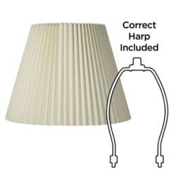 Springcrest Set Of 2 Knife Pleat Empire Lamp Shades Ivory Large 11" Top X 19" Bottom X 14.25" High Spider Harp And Finial Fitting -Interior furniture GUEST 59b40d15 1a9a 43c6 8870 4ee906fd7636
