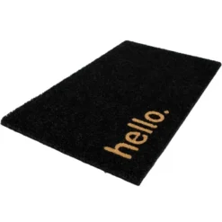 Northlight Black Coir "Hello" Outdoor Doormat 18" X 30" -Interior furniture GUEST 59d1ca6a d5b0 4c2c ae4f c722f3f326b6