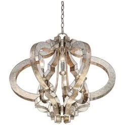 Possini Euro Design Ornament Aged Silver Gold Bronze Chandelier 23 1/4" Wide Industrial 6-Light Fixture For Dining Room Foyer Kitchen Island Entryway -Interior furniture GUEST 5a33b096 84dc 4a34 b28a 9f0d599b115f