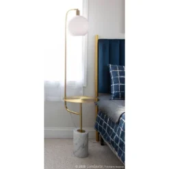 Symbol Contemporary/Glam Floor Lamp With Integrated Table & Marble Base - LumiSource: Tall, LED, UL Listed -Interior furniture GUEST 5a6014a0 f3f0 497f 96e6 56efcb4109f0