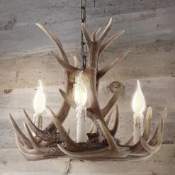 18" LED Adjustable Resin Antler Chandelier Brown - Jonathan Y -Interior furniture GUEST 5a853556 55e4 44fb adb1 f333c813dbc9