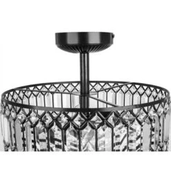15.25" Glass And Metal Tiered Jeweled Semi Flush Mount Ceiling Light - River Of Goods -Interior furniture GUEST 5bddd560 823b 46b8 8a38 437cc9fd3dc5
