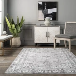 NuLOOM Ren Vintage Floral Machine Washable Area Rug -Interior furniture GUEST 5c00d40f e37a 45c1 aab2 c0007b19de1d