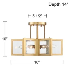 Possini Euro Design Casa Star Modern Ceiling Light Semi Flush Mount Fixture 16" Wide Warm Brass 6-Light Clear Glass For Bedroom Kitchen Living Room -Interior furniture GUEST 5c0b3116 7e4d 4961 93f4 b249f0d41d17