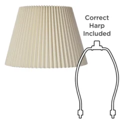 Springcrest Set Of 2 Drum Lamp Shades Ivory Knife Pleat Medium 8" Top X 14.5" Bottom X 10" High Spider With Harp And Finial Fitting -Interior furniture GUEST 5c46a9fb b8cf 44a2 b0fa 98e025ff6383