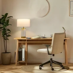 Brightech Arden Mid-Century (Includes LED Light Bulb) USB Charging Table Lamp White Marble -Interior furniture GUEST 5c7d824f 5835 42a8 9e30 398563c80d9c