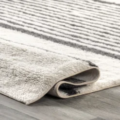 Lauren Liess X RugsUSA - Striped Wool Machine Washable Area Rug -Interior furniture GUEST 5d194dca d69d 4bd8 b03e 404b6be78573