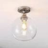 9.75" LED 1-Light Marla Iron/Seeded Glass Pendant Nickel/Clear - JONATHAN Y -Interior furniture GUEST 5d7e5867 65ac 401a 9dd8 9e638b3ba371