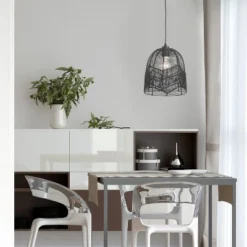 10" 1-Light Zola Pendant Rattan Black - River Of Goods -Interior furniture GUEST 5e90d918 8371 4f86 a872 ad60176e813f