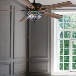 River Of Goods 52" Pipa 5 Blade Remote Controlled Lighted Ceiling Fan Brown: UL Listed, Reversible Motor, LED Lighting -Interior furniture GUEST 5f90963d 82aa 45f6 8b57 232dc28db518