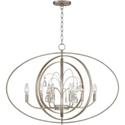 Possini Euro Design Tiller Champagne Satin Silver Pendant Chandelier 31 1/2" Wide Modern Open Orb Frame 8-Light Fixture For Dining Room Kitchen Island -Interior furniture GUEST 5fc9c22e fbab 49ad a61a 13b0fe082c0a