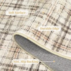 Modern Washable Area Rug Soft Non-Slip Stain-Resistant Farmhouse Tartan Plaid Carpet For Living Room Bedroom Nursery Office -Interior furniture GUEST 603f4d32 4f42 49f1 ad03 a2c840fa2d21