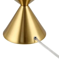 360 Lighting Stacked Diamonds 24" High Small Mid Century Modern Table Lamps Set Of 2 Gold Finish Metal White Shade Living Room Bedroom Bedside -Interior furniture GUEST 608b1362 71e8 4af1 b17b 78c1647c9902