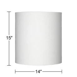 Springcrest White Tall Linen Medium Drum Lamp Shade 14" Top X 14" Bottom X 15" High (Spider) Replacement With Harp And Finial -Interior furniture GUEST 60d6c84a 0714 4ebc 92d4 1e0adcfe8870