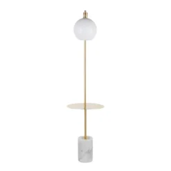 Symbol Contemporary/Glam Floor Lamp With Integrated Table & Marble Base - LumiSource: Tall, LED, UL Listed -Interior furniture GUEST 61ee2e18 6af9 40a6 8028 a6e0333fca3a