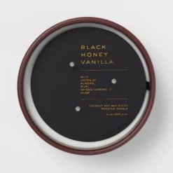 15oz Ceramic Jar 3-Wick Black Honey Vanilla Candle Plum Purple - Threshold™ -Interior furniture GUEST 628598e2 25c1 4401 a53c 5b759f517136