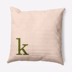 16"x16" Modern Monogram 'k' Square Throw Pillow - E By Design -Interior furniture GUEST 62bf1aeb ffac 4fad 80ed 17e12a3172f9