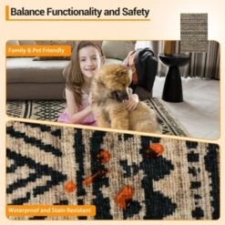 5x7 Washable Rugs Non Slip - Boho Geometric Area Rug For Living Room, Bedroom (Neutral) -Interior furniture GUEST 6344dac8 e966 4efe 86c3 0eae59c1b68d