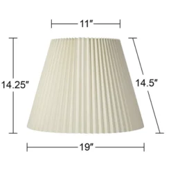 Springcrest Set Of 2 Knife Pleat Empire Lamp Shades Ivory Large 11" Top X 19" Bottom X 14.25" High Spider Harp And Finial Fitting -Interior furniture GUEST 634d2a64 d38a 4d1b b133 eb3f3fb42d62