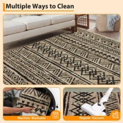 5x7 Washable Rugs Non Slip - Boho Geometric Area Rug For Living Room, Bedroom (Neutral) -Interior furniture GUEST 63cedcda 98ac 44a1 a920 35d0af5a54db