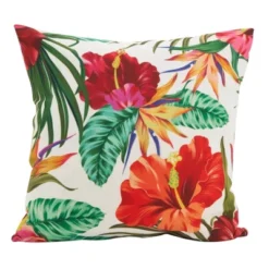18"x18" Island Bloom Statement Poly Filled Throw Pillow - Saro Lifestyle 8 18"x18" Island Bloom Statement Poly Filled Throw Pillow - Saro Lifestyle -Interior furniture GUEST 63cf9f7c 0c45 4d9e 8ae7 49361e063a0c