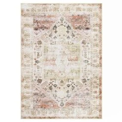 8x10 Rugs Non-Slip ¨C Vintage Distressed Area Rug Ultra-Soft Low Pile Carpet | Machine Washable Light Brown Rug With TPR Backing -Interior furniture GUEST 64578955 4102 4f80 84a2 885339195634