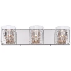 Possini Euro Design Wrapped Wire Modern Wall Light Chrome 22" Fixture Clear Glass Cylinder Shade For Bedroom Bathroom Vanity Reading Living Room House -Interior furniture GUEST 64c76fbd fe96 4479 affd 29b6858e2b5a