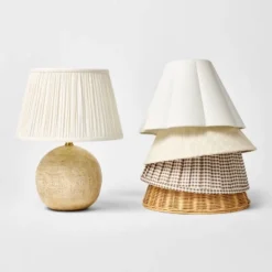 Round Faux Wood Lamp Base Brown - Threshold™ Designed With Studio McGee -Interior furniture GUEST 64e55bef fd98 4da8 8608 17cd78b2c29f