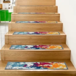 World Rug Gallery Modern Abstract Non-Slip Stair Treads -Interior furniture GUEST 65a6cc03 3cad 4297 ab29 5a7c828d0957