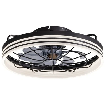 Ludomide Minimalist Flush Mount Ceiling Fan, Black Round Ceiling Fans With Lights And Remote, 20" Low Profile Dimmable Bladeless Caged Ceiling Fan 9 Ludomide Minimalist Flush Mount Ceiling Fan, Black Round Ceiling Fans With Lights And Remote, 20" Low Profile Dimmable Bladeless Caged Ceiling Fan - Image 7