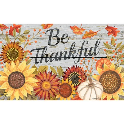 Be Thankful Flowers Doormat 18" X 30" Indoor Outdoor Briarwood Lane 4 Be Thankful Flowers Doormat 18" X 30" Indoor Outdoor Briarwood Lane - Image 2