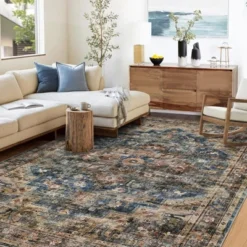 Coucheta Area Rug, Vintage Carpet, Washable Rugs For Living Room, Low Pile Farmhouse Front Door Mat With Non Slip Backing -Interior furniture GUEST 671c4492 d44e 425c 9d15 3052cb86543c