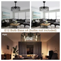 Bella Depot 19" Black Caged Ceiling Fan Light -Interior furniture GUEST 6736e74c a342 4029 8164 57ab23bb54fa